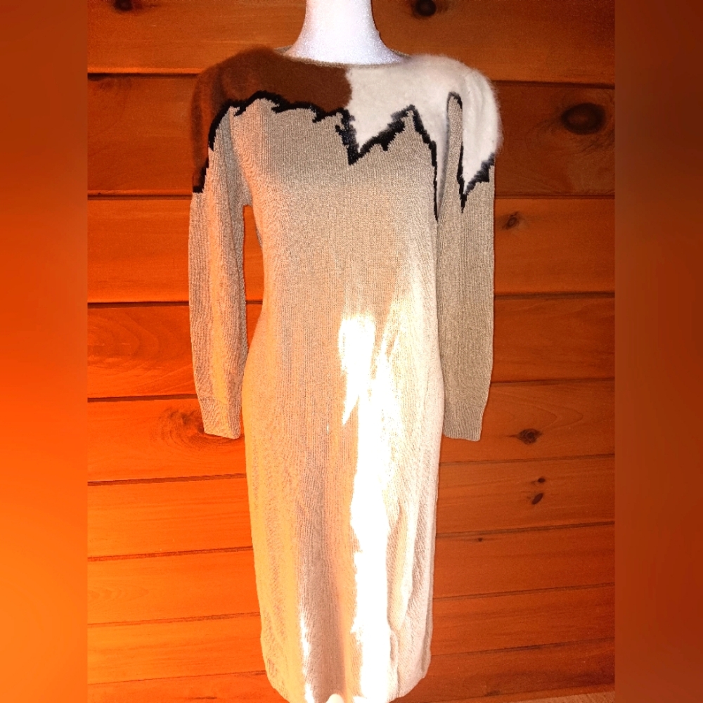 Soft angora rabbit/lambs wool midi dress
